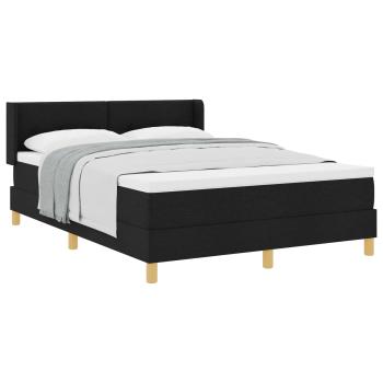 ARDEBO.de - Boxspringbett mit Matratze Schwarz 190 x 140 cm Stoff