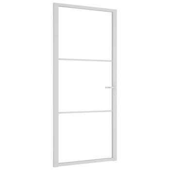 Innentür 93x201,5 cm Weiß ESG-Glas und Aluminium