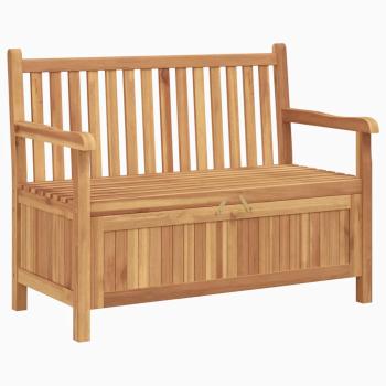 Gartenbank mit Speicher 114 x 60 x 90 cm Massivholz Teak