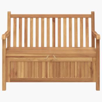 Gartenbank mit Speicher 114 x 60 x 90 cm Massivholz Teak