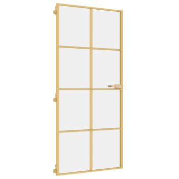 Innentür Schlank Golden 93x201,5 cm Hartglas und Aluminium