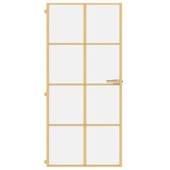 Innentür Schlank Golden 93x201,5 cm Hartglas und Aluminium