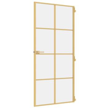 Innentür Schlank Golden 93x201,5 cm Hartglas und Aluminium