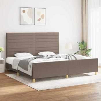 ARDEBO.de - Bettgestell ohne Matratze Taupe 200x200 cm Stoff