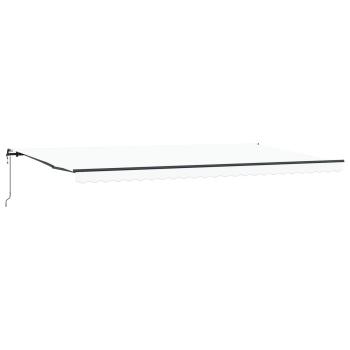 Einziehbare Markise Weiß 600 x 300 cm Stoff und Aluminium