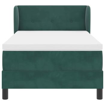 Boxspringbett mit Kopfteil Dunkelgrün 90 x 190 cm Samt
