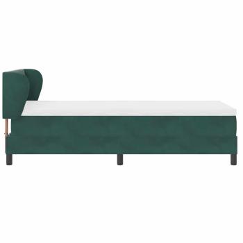 Boxspringbett mit Kopfteil Dunkelgrün 90 x 190 cm Samt