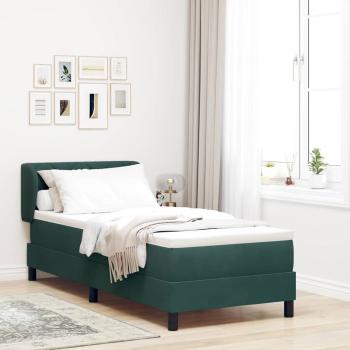 ARDEBO.de - Boxspringbett mit Kopfteil Dunkelgrün 80 x 200 cm Samt