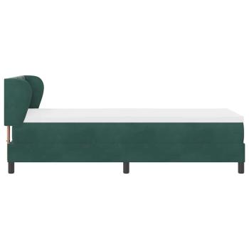 Boxspringbett mit Kopfteil Dunkelgrün 80 x 200 cm Samt