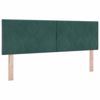 Boxspringbett mit Kopfteil Dunkelgrün 140 x 190 cm Samt