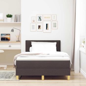 LED Boxspringbett mit Kopfteil Dunkelbraun 120 x 200 cm Stoff