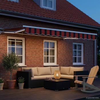 Manueller Markisenrahmen mit LEDs 3,5 x 2 m