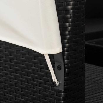 9-tlg. Garten-Lounge-Set mit Sonnendächern Poly Rattan Schwarz