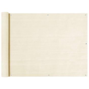 ARDEBO.de - Balkon Sichtschutz Creme 90x500 cm HDPE