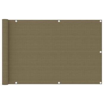 ARDEBO.de - Balkon-Sichtschutz Taupe 90x400 cm HDPE