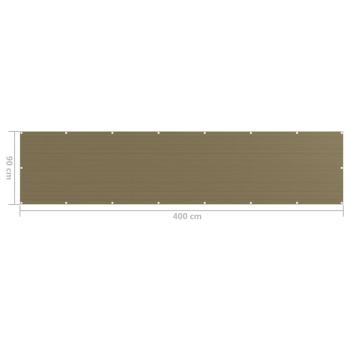 Balkon-Sichtschutz Taupe 90x400 cm HDPE