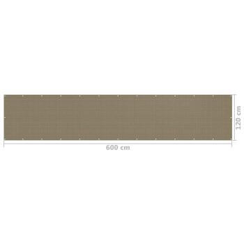 Balkon-Sichtschutz Taupe 120x600 cm HDPE