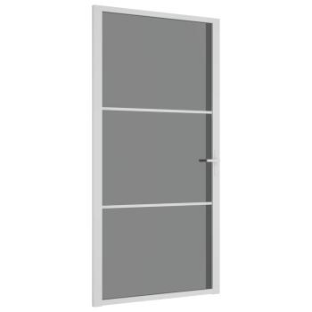 Innentür 102,5x201,5 cm Weiß ESG-Glas und Aluminium