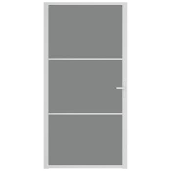 Innentür 102,5x201,5 cm Weiß ESG-Glas und Aluminium