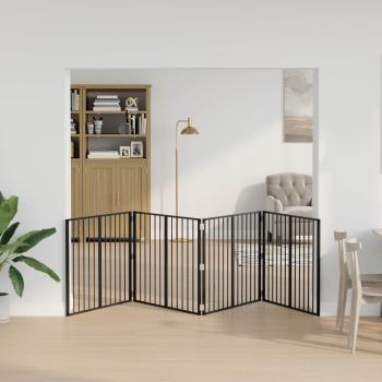 ARDEBO.de - Hundetor 4 stk. Schwarz 100 x 80 cm Verzinkter Stahl