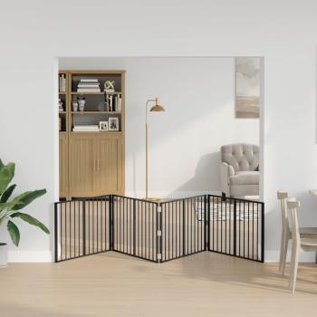 ARDEBO.de - Hundetor 4 stk. Schwarz 100 x 60 cm Verzinkter Stahl