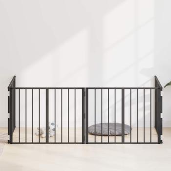 ARDEBO.de - Hundetor 4 stk. Schwarz 80 x 60 cm Verzinkter Stahl