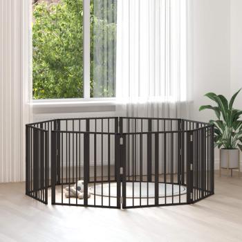 ARDEBO.de - Hundetor 8 stk. Schwarz 60 x 60 cm Verzinkter Stahl