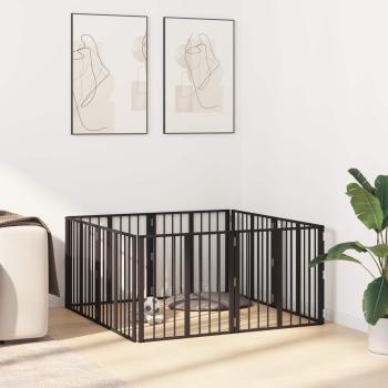 Hundetor 8 stk. Schwarz 60 x 60 cm Verzinkter Stahl