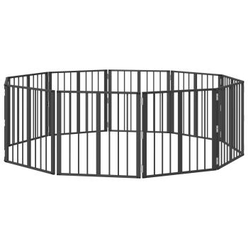 Hundetor 10 stk. Schwarz 60 x 60 cm Verzinkter Stahl