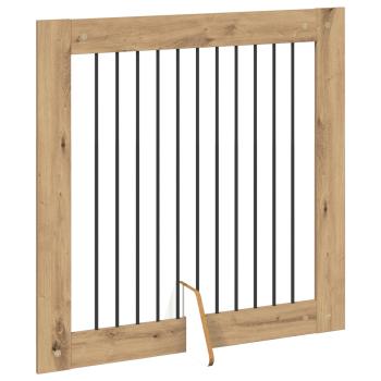 Klappbares Hundetor mit Ständern 2 stk. Artisan-Eiche 200,5 cm