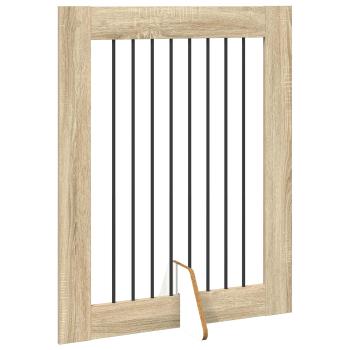 Klappbares Hundetor mit Ständern 2 stk. Sonoma-Eiche 160,5 cm