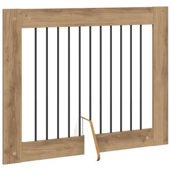 Klappbares Hundetor mit Ständern 2 stk. Artisan-Eiche 200,5 cm