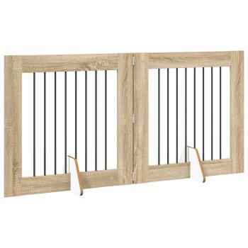 Klappbares Hundetor mit Ständern 2 stk. Sonoma-Eiche 160,5 cm