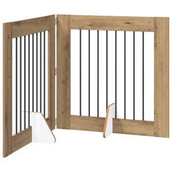 Klappbares Hundetor mit Ständern 2 stk. Artisan-Eiche 160,5 cm