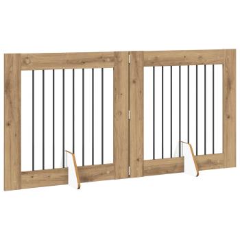 Klappbares Hundetor mit Ständern 2 stk. Artisan-Eiche 160,5 cm