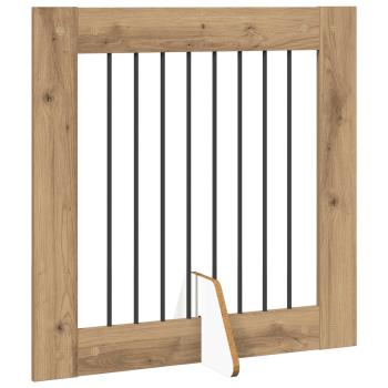 Klappbares Hundetor mit Ständern 4 stk. Artisan-Eiche 321 cm