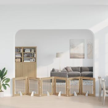 ARDEBO.de - Klappbares Hundetor mit Ständern 6 stk. Artisan-Eiche 482 cm