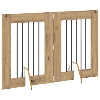 Klappbares Hundetor mit Ständern 2 stk. Artisan-Eiche 120,5 cm