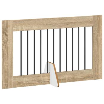 Klappbares Hundetor mit Ständern 2 stk. Sonoma-Eiche 200,5 cm