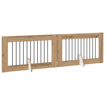 Klappbares Hundetor mit Ständern 2 stk. Artisan-Eiche 200,5 cm