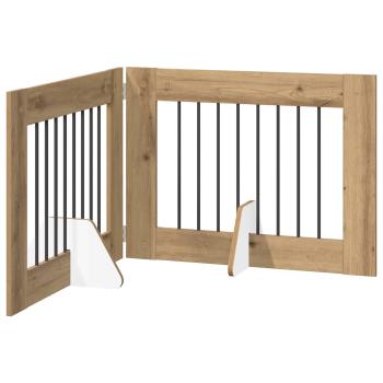 Klappbares Hundetor mit Ständern 2 stk. Artisan-Eiche 160,5 cm