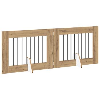 Klappbares Hundetor mit Ständern 2 stk. Artisan-Eiche 160,5 cm