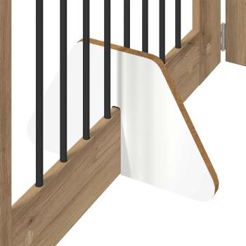 Klappbares Hundetor mit Ständern 4 stk. Artisan-Eiche 321 cm