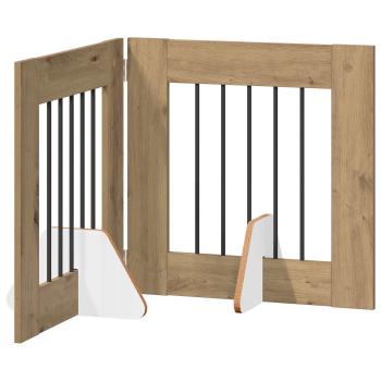 Klappbares Hundetor mit Ständern 2 stk. Artisan-Eiche 120,5 cm