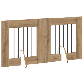 Klappbares Hundetor mit Ständern 2 stk. Artisan-Eiche 120,5 cm