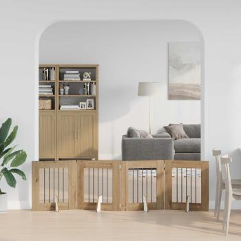 ARDEBO.de - Klappbares Hundetor mit Ständern 4 stk. Artisan-Eiche 241 cm