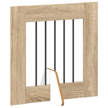 Klappbares Hundetor mit Ständern 8 stk. Sonoma-Eiche 60 cm