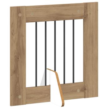 Klappbares Hundetor mit Ständern 8 stk. Artisan-Eiche 60 cm