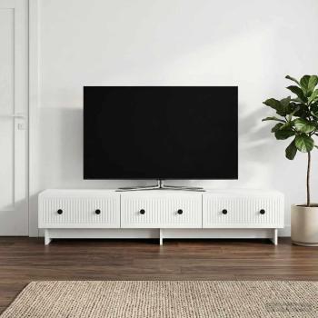ARDEBO.de - TV-Schränk mit Schubladen Weiß 147 x 34,5 x 30 cm Holzwerkstoff