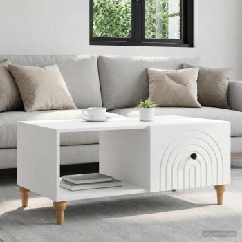 ARDEBO.de - Couchtisch Weiß 90 x 50 x 40 cm Holzwerkstoff